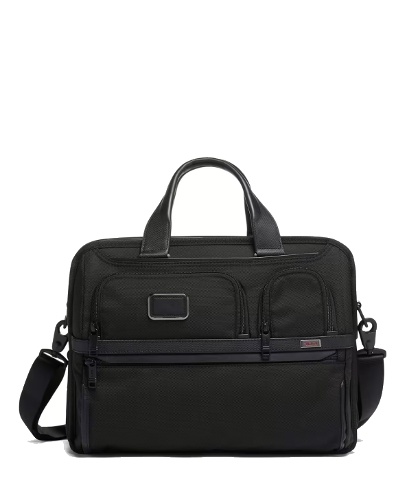 Tumi Alpha 3 Organizer-Laptop-Aktentasche aus Ballistic Nylon, erweiterbar Black