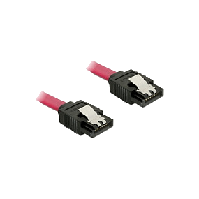 DELOCK SATA-Kabel SATA III -> SATA St/St 0.20m rot Clips