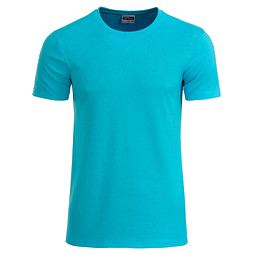 JAMES & NICHOLSON Herren T-Shirt Basic aus Bio-Baumwolle, türkis, L