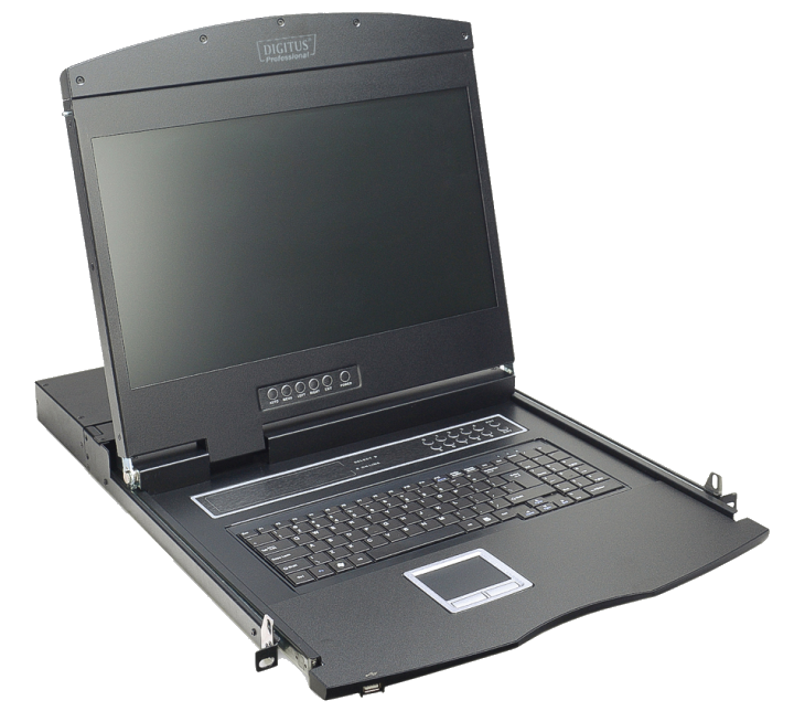 Digitus 19" LCD KVM Konsole, 16-Port VGA, deutsche Tastatur