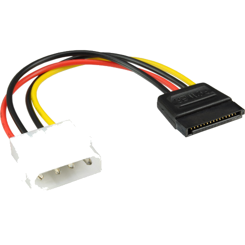 InLine® SATA Stromadapterkabel, 1x 13,34cm (5,25) BU an 15pol SATA ST, 0,30m