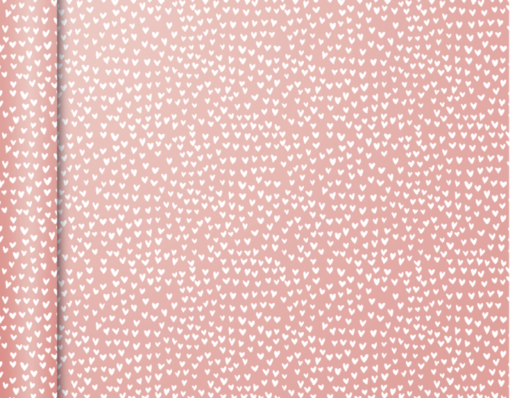 Clairefontaine Geschenkpapier , Tiny Rolls Herzen rosa,
