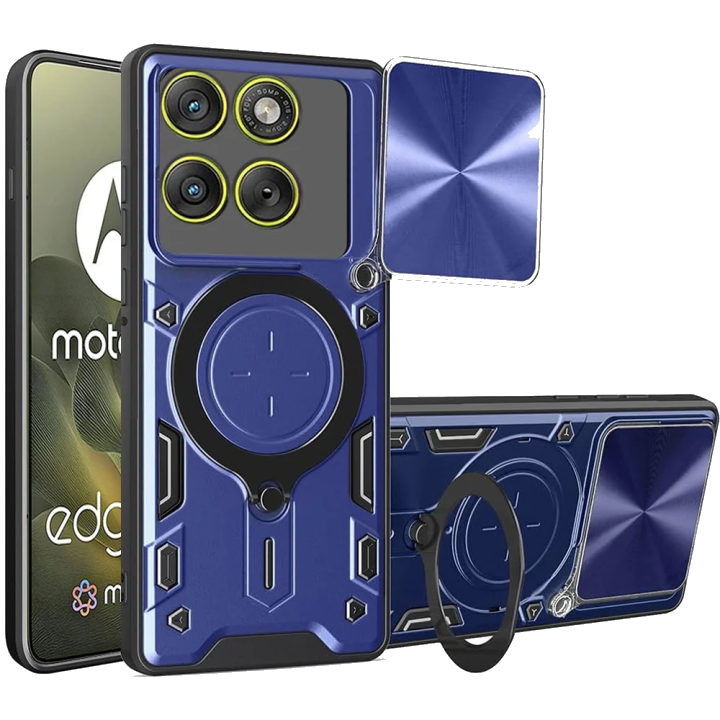 Hülle für Motorola Edge 70, Techsuit, CamGuard Pro, Blau