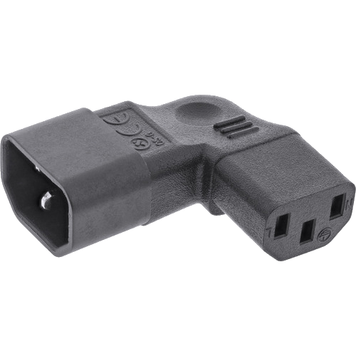 InLine® Netzadapter IEC 60320 C14 C13, L R gewinkelt, 3pol. Kaltgeräte