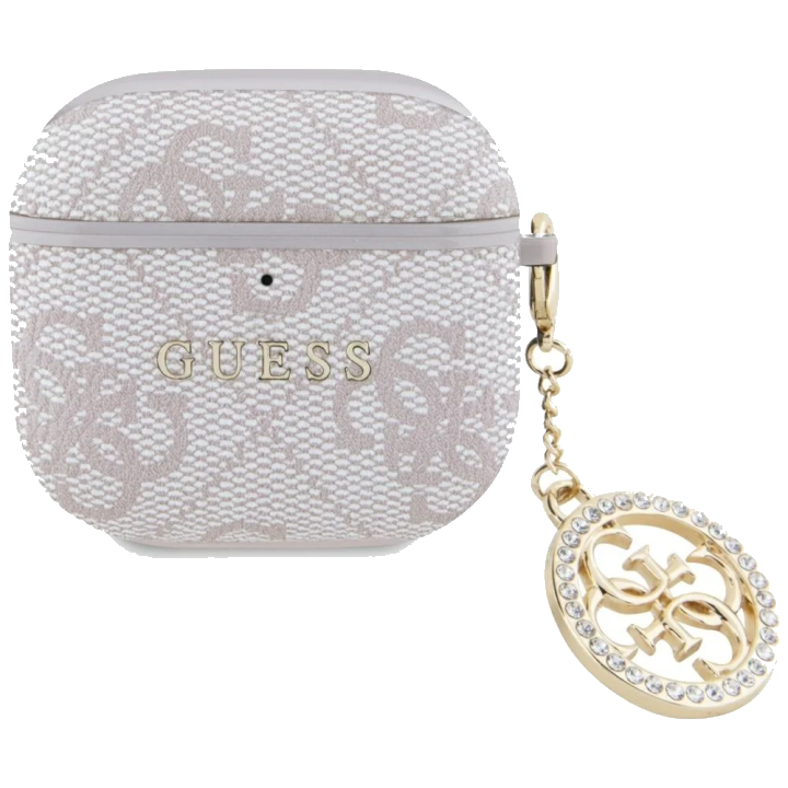 Guess 4G Strass Charm Hülle für Apple AirPods 4, Rosa