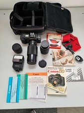 Canon T70 Spiegelreflex Analog Kamera Mit Viel Zubehör / Guter Zustand