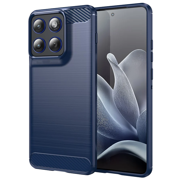 Hülle für Motorola Edge 70, Techsuit, Carbon, Blau