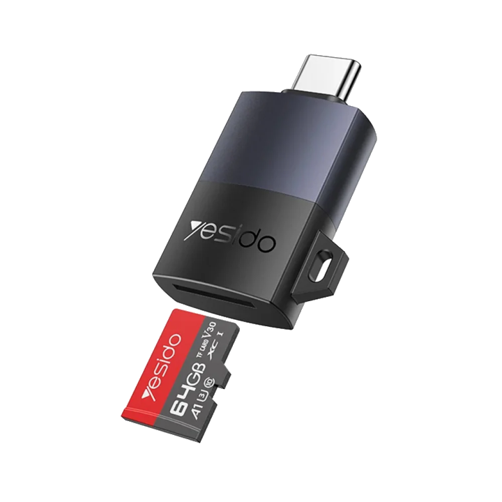USB-C Kartenleser Yesido GS37, microSD, Schwarz