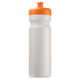 Trinkflasche, 750 ml, weiß/orange