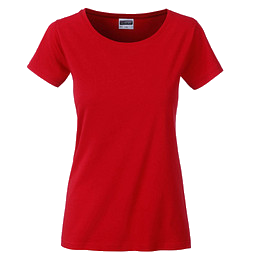 JAMES & NICHOLSON Damen T-Shirt Basic aus Bio-Baumwolle, rot, XL
