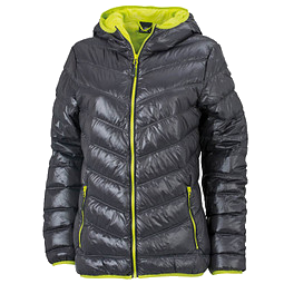 JAMES & NICHOLSON Damen Daunenjacke, grau/gelb, XL