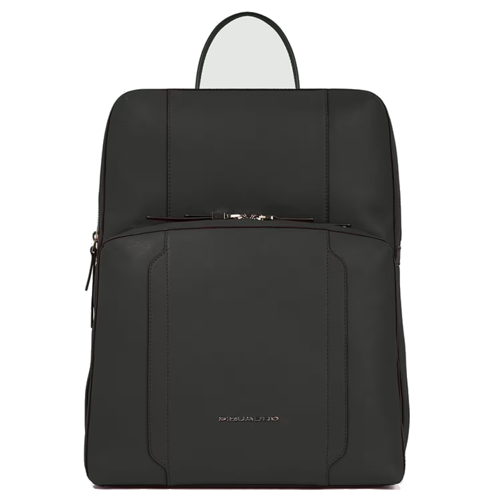 Piquadro Circle Leder-Laptop-Rucksack Damen 15,6" erweiterbar Fuchsia