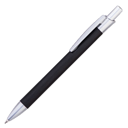 PENKO® Metall-Kugelschreiber Brushed, blaue Mine, schwarz