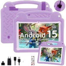 Kinder Tablet 10.1 Zoll 2025 8GB+64GB 5000mAh HD Dual Kamera Wifi6 Bluetooth OTG
