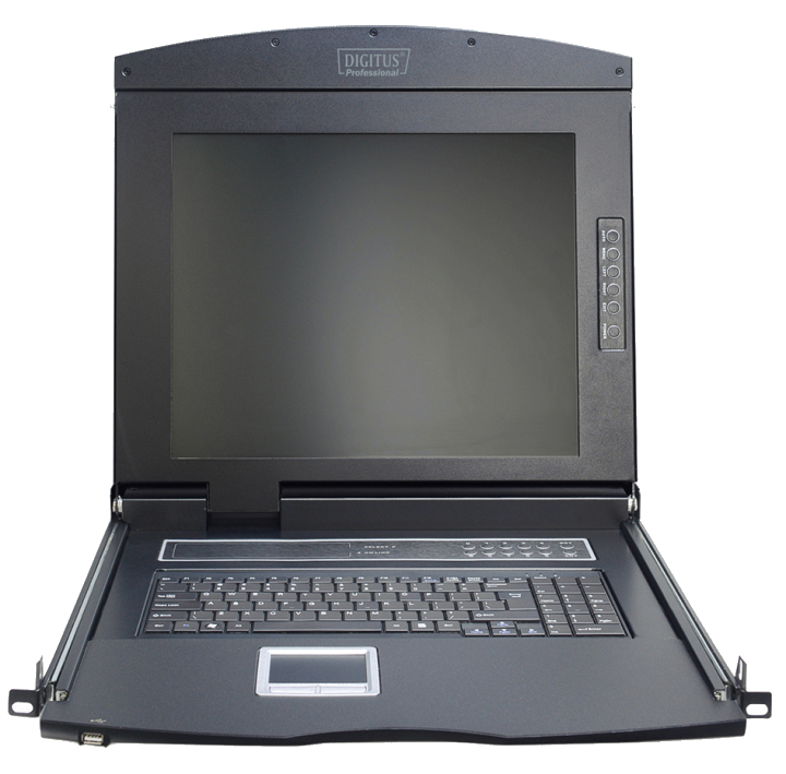 DIGITUS Modulare Konsole 17"TFT,8-Port KVM&Touchpad,Deutschl