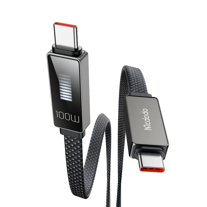 Daten- und Ladekabel USB-C - USB-C McDodo CA-4470 Rythm Display, 100W, 1.2m, Schwarz