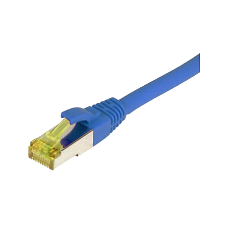 Synergy21 Patchkabel RJ45, CAT6A 500Mhz, 1,0m, blau, S-STP(S/FTP), TPE/LSZH(Ultraflex), AWG26, mit CAT7 Rohkabel,