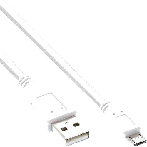 InLine® Micro-USB 2.0 Kabel, USB-A Stecker an Micro-B Stecker, weiß, 2m