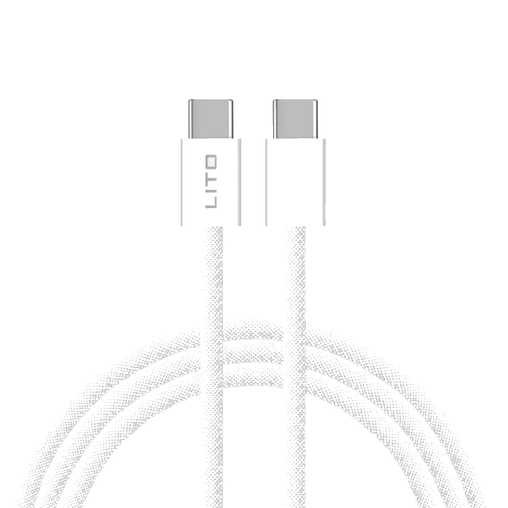 Daten- und Ladekabel USB-C - USB-C Lito LD04CC, 60W, 2m, Weiß