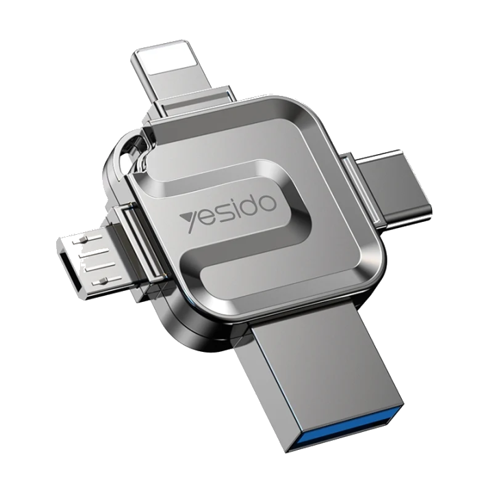 Externer Speicher USB-A 3.0 / Lightning / USB-C / microUSB Yesido FL15, 64Gb
