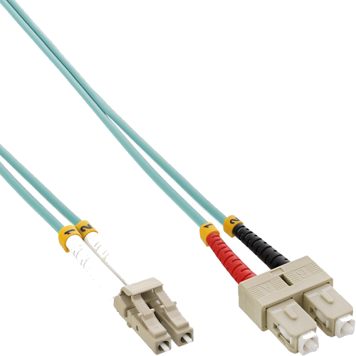 InLine® LWL Duplex Kabel, LC/SC, 50/125µm, OM3, 1m