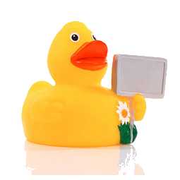 Schnabels® Bade-Ente Ortsschild, gelb