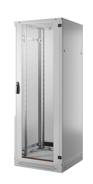 19" Netzwerkschrank-Set PRO 42HE, 800x1000 mm, RAL7035, 4f. Lüfter, Netzltg. +Sockel