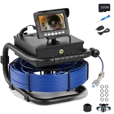 ZELCAN Inspektionskamera 30 m Kanalkamera mit 12 einstellbaren LEDs 32 GB-Karte