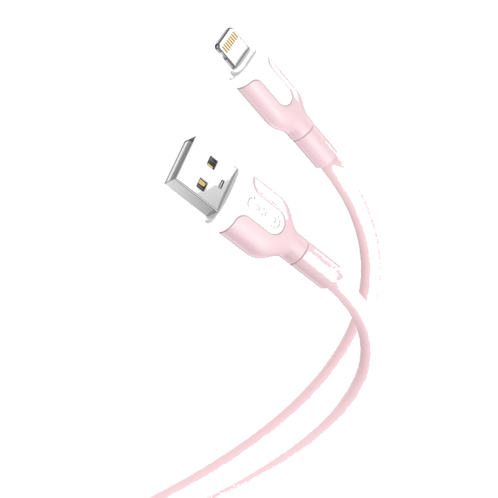 USB-A - Lightning Daten- und Ladekabel XO Design NB212, 18W, 1m, Rosa