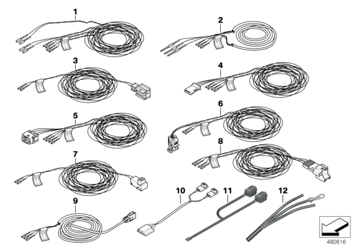 BMW Rep.-Kabel Sensor B-Säule/Steuergerät 61129130175 - Bildposit