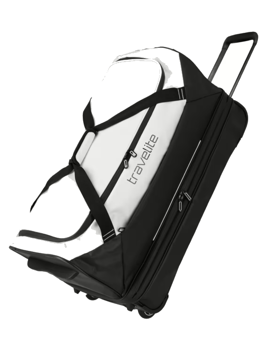 Travelite Basics Plane Rollenreisetasche erweiterbar Schwarz/Weiß