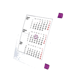 2-Jahres-Tischkalender 2027/2028, weiß/magenta