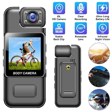 Camcorder 4K Bodycam Körperkamera Überwachungskamera Videokamera mit Nachtsicht