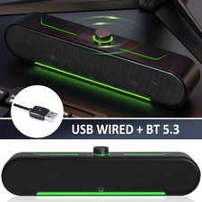 PC Computer Soundbar USB LED Lautsprecher Stereo Subwoofer Soundbox Musikbox