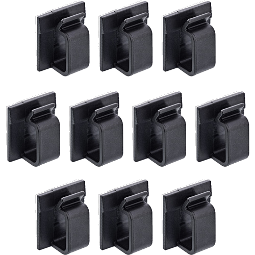 10er Pack InLine® Kabelmanager Klebesockel XL, Nylon, 3M-Klebepad, schwarz