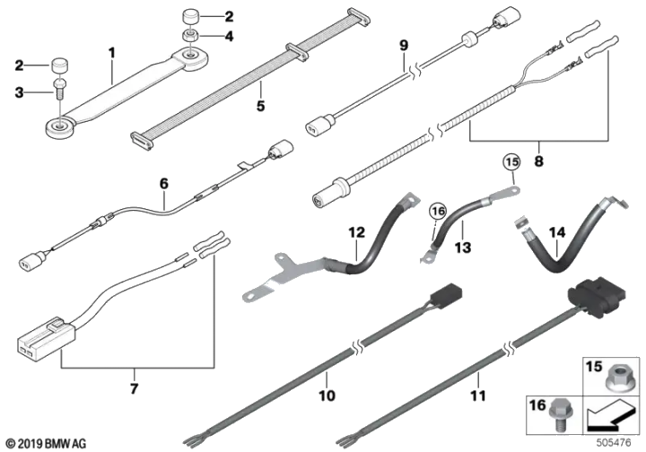 BMW Adapterleitung Fussgängerschutz 61129274698 - Bildposition 09