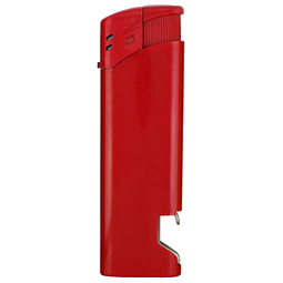 Piezo-Feuerzeug mit Flaschenöffner, rot