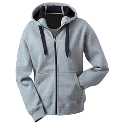 JAMES & NICHOLSON Unisex Jacke mit Kapuze, grau/dunkelblau, M
