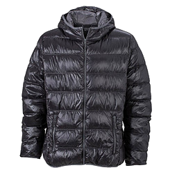 JAMES & NICHOLSON Herren Daunenjacke, schwarz/grau, XL