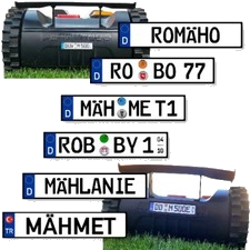 Wunsch Kennzeichen Nummernschild Aufkleber Mähroboter Saugroboter Wischroboter
