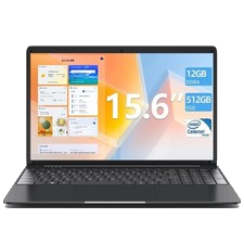 SGIN Laptop 15,6 Zoll Laptops 12GB RAM 512GB SSD FHD IPS 2.4/5G WiFi BT5.0 USB