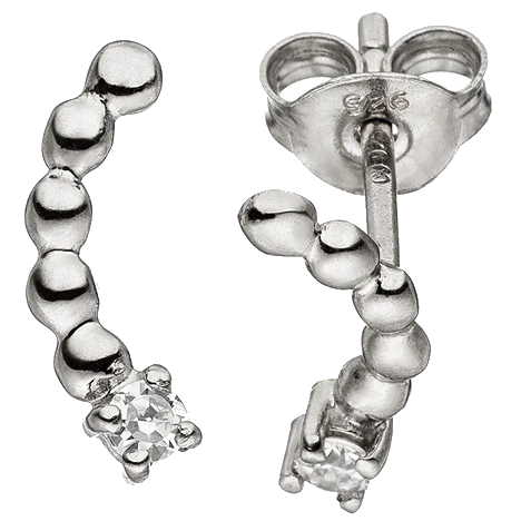 Ohrstecker 925 Sterling Silber 2 Zirkonia Ohrringe Silberohrringe