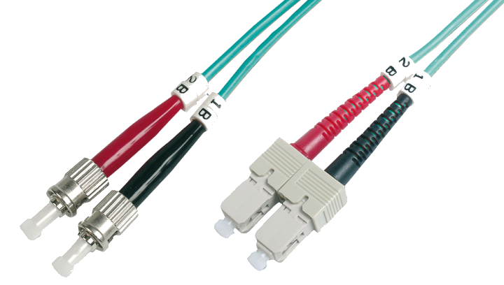 DIGITUS LWL Patchkabel, 2 x ST - SC-Duplex, OM3, 1,0 m