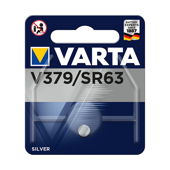SILVER Coin V379/SR63, 1er Blister Batterie