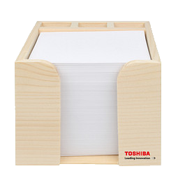 Holz-Zettelbox mit Köcher