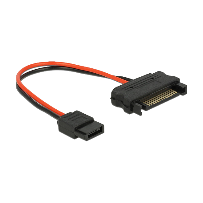 DELOCK SATA-Kabel Slim 6pin -> SATA 15pin 0.10m