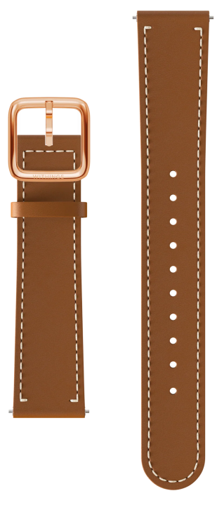 leather wristband brown, rose gold buckle, 18mm