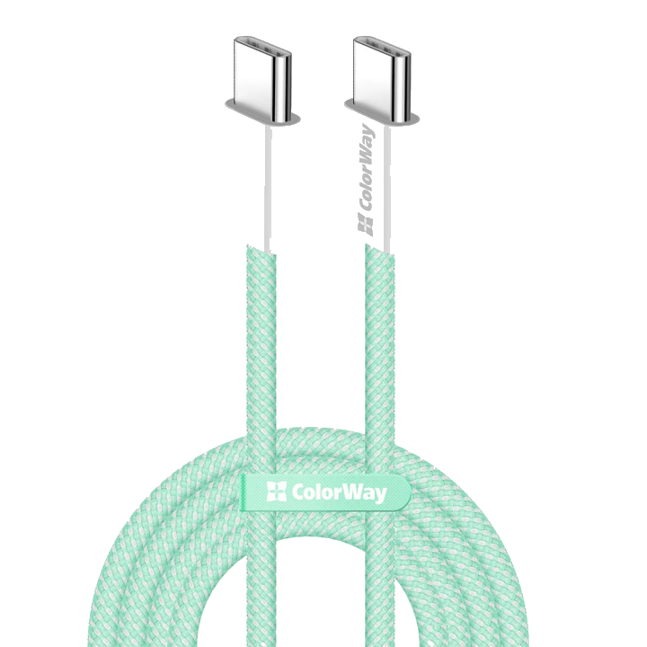 Daten- und Ladekabel USB-C - USB-C ColorWay CW-CBPDCC061, 60W, 1m, Grün