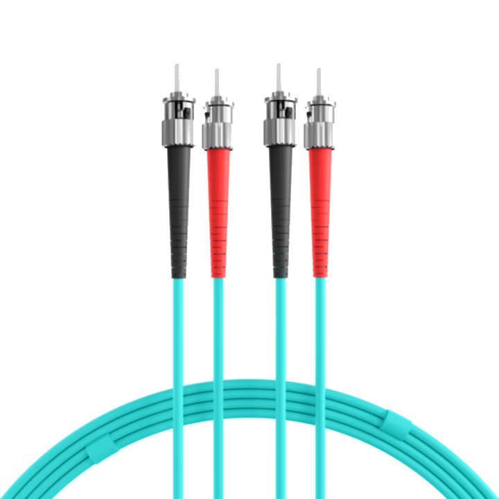 Glasfaser Patchkabel Duplex Patchkabel ST-ST OM3, 1m LSZH 3mm aqua - 1 VPE = 10 Stï¿½ck
