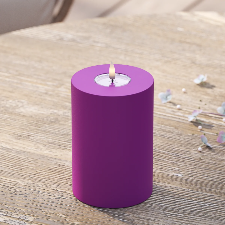 LED-Blockkerzen für den Außenbereich Ø 10 x 15 cm Violett